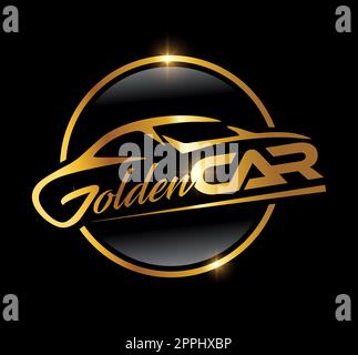 Vektorsymbol für goldenes Auto-Logo Stock Vektor