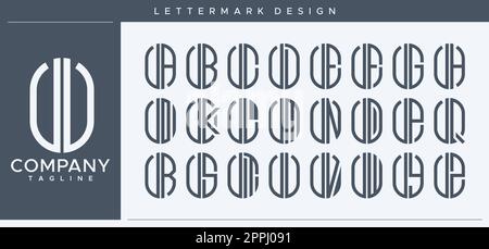 Abstraktes U-Logo mit Röhrendesign. Moderner Schriftzug Kapsel UU U-Buchstabe Logo-Vektor. Stock Vektor