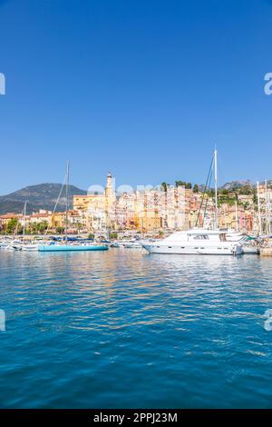 Menton an der französischen Riviera, genannt Coast Azur, liegt im Süden Frankreichs Stockfoto