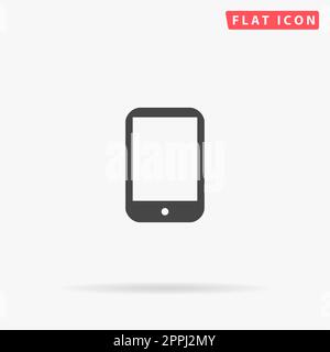 Moderner digitaler Tablet-PC. Einfaches flaches schwarzes Symbol mit Schatten auf weißem Hintergrund. Piktogramm zur Vektordarstellung Stock Vektor