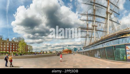 Maßgeschneidertes Trockendock von Cutty Sark, Greenwich, London, Großbritannien Stockfoto