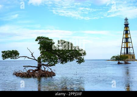 Cayo Jutías Leuchtturm, Kuba Stockfoto