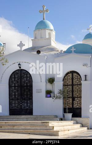 St. Georges Kapelle auf dem Gipfel des Mount Lycabettus, Athen, Griechenland. Stockfoto