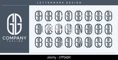 Abstraktes Design mit G-Logo und Röhrchendesign. Moderner Schriftzug GG G G-Logo-Vektor. Stock Vektor