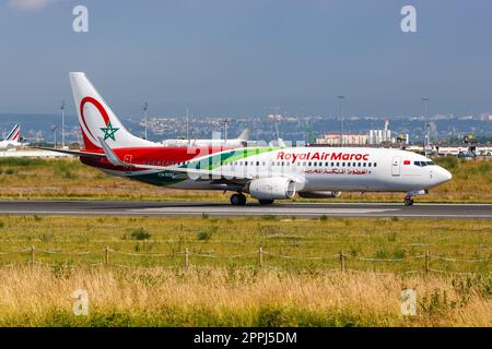 Royal Air Maroc Boeing 737-800 Flugzeug Paris Orly Flughafen in Frankreich Stockfoto