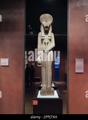 Göttin Sekhmet im Ägyptischen Museum Museo Egizio in Turin Stockfoto