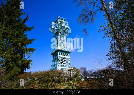 Blick auf das Joseph-Kreuz im Harz-Gebirge am Auerberg Stockfoto