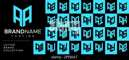 Moderner Abschirmbuchstabe Mit AA-Logo. Einfache Sicherheit, ein Logo. Stock Vektor