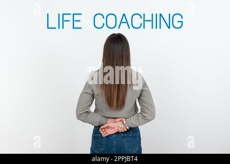 Handschrift text Life Coaching. Konzeptionelle Foto verbessern Leben durch Herausforderungen bestärkt uns in unserer Karriere Stockfoto