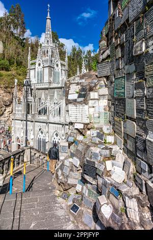 Kolumbien - 9. Oktober 2022: National Shrine Basilica of Our Lady of Las Lajas Stockfoto