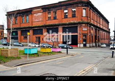 Ab Mayfield Bahnhof, Überlaufstation für Piccadilly, Manchester, Lancashire, England Stockfoto