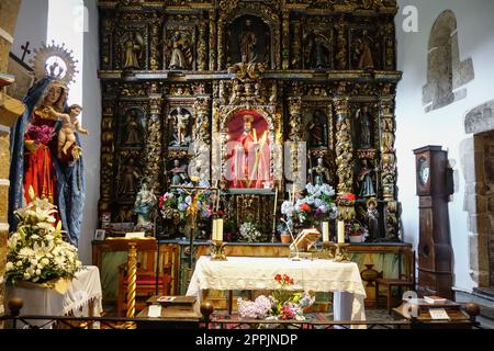 Altar der Kirche San Andres de teixido, Galicien, Spanien Stockfoto