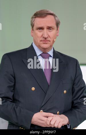 Dr. Christian von Boetticher, Vorsitzender des Verbands der Deutschen Lebensmittel- und Getränkeindustrie bei der Eröffnungskonferenz der Internationalen Grünen Woche 2023 der Messe Berlin. Stockfoto