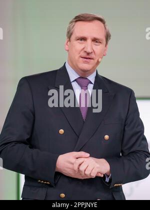 Dr. Christian von Boetticher, Vorsitzender des Verbands der Deutschen Lebensmittel- und Getränkeindustrie bei der Eröffnungskonferenz der Internationalen Grünen Woche 2023 der Messe Berlin. Stockfoto