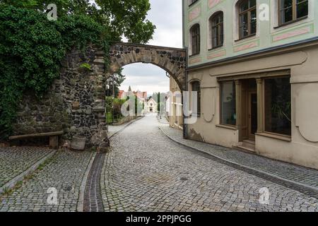 Straßen einer alten historischen Stadt Stolpen. Sachsen. Deutschland. Stockfoto