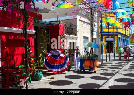 Straßenschirme in Puerto Plata Stockfoto