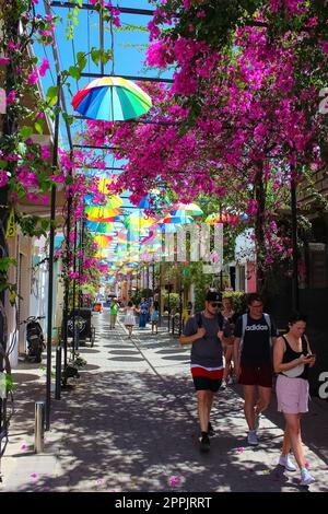 Straßenschirme in Puerto Plata Stockfoto