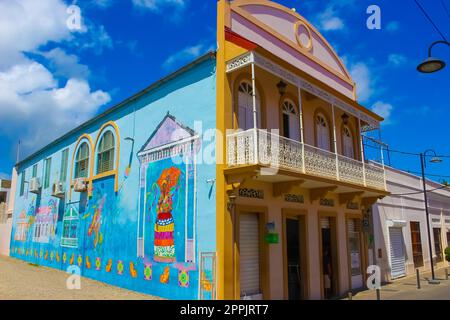 Gebäude im Zentrum von Puerto Plata, Dominikanische Republik Stockfoto