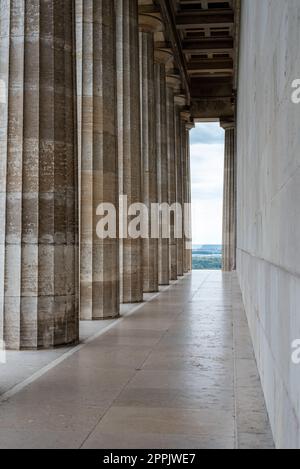 Walhalla-Denkmal in der Nähe von Regensburg im Design eines griechischen Tempels, Bayern Stockfoto
