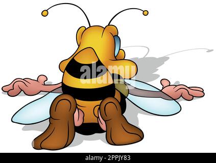 Honigbiene oder Wasp von hinten Stock Vektor