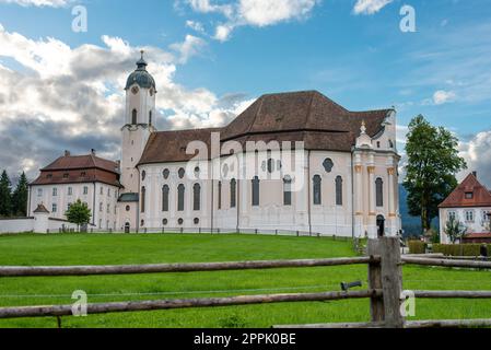 Alte Rokoko-Pilgerkirche Wieskirche in Bayern Stockfoto