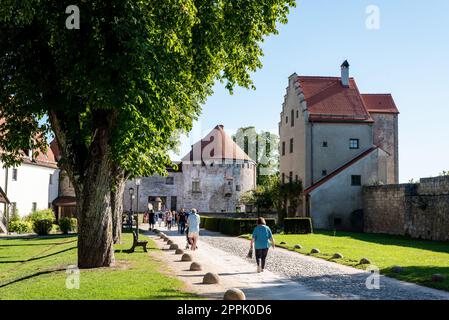 Im Inneren des berühmten Burghausen-Schlosses in Bayern, der längsten Burg der Welt Stockfoto