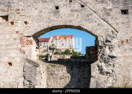 Burghausen Castle in Bayern, das längste Schloss der Welt Stockfoto