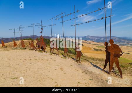 Alto del Perdon, Navarre Stockfoto