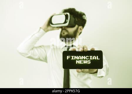 Schreiben Anzeige Text Financial News. Konzept Bedeutung Investmentbanking Fondmanagement Regulierung und Handel Stockfoto