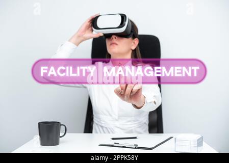 Konzeptionelle Darstellung Facility Management. Konzept für Multifunktionsdisziplin Umweltpflege Stockfoto