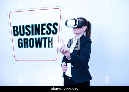 Schreiben mit Text Business Growth. Konzeptfoto ein langfristiges Stadium, in dem sich das Unternehmen für eine Expansion qualifiziert Stockfoto