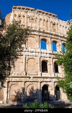 Kolosseum, antikes, ovales Amphitheater aus dem 1. Jahrhundert im Zentrum der Stadt, Rom, Italien Stockfoto