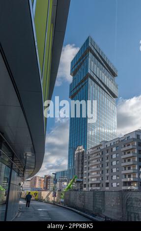 Der neue Hochhaus-Spin Tower, Frankfurt, Deutschland Stockfoto