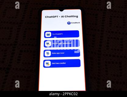 Kiew, Ukraine - 5. Februar 2023: Chat GPT, Chat bot Assistant. Künstliche Intelligenz Ai Chat GPT Stockfoto