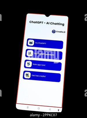 Kiew, Ukraine - 5. Februar 2023: Chat GPT, Chat bot Assistant. Künstliche Intelligenz Ai Chat GPT Stockfoto