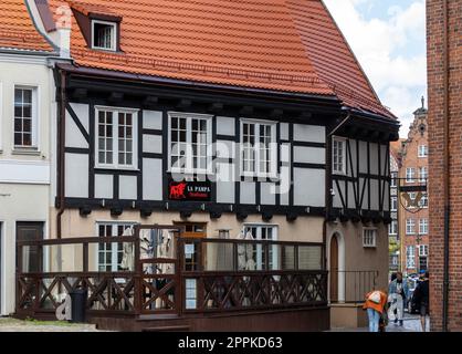 Fassaden historischer Mietshäuser in der Danziger Altstadt Stockfoto