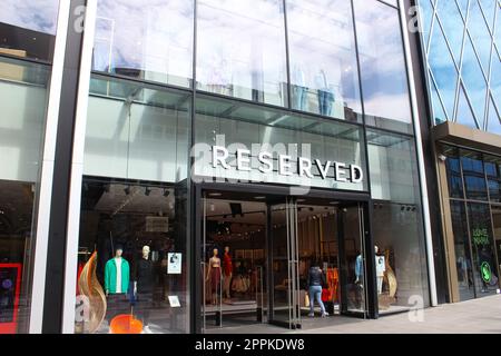 Reservierter Shop in Frankfurt am Main, Deutschland Stockfoto