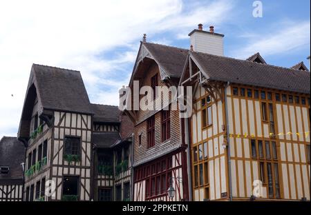 Fachwerker in Troyes Stockfoto