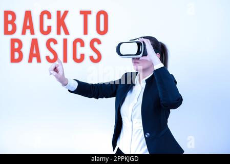 Textunterschrift mit der Darstellung „Zurück zu den Grundlagen“. Überblick über das Unternehmen Zurück Einfache Dinge Grundlegendes Grundlegendes Grundlegendes Grundlegendes Stockfoto