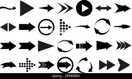 Pfeilsymbole eingestellt. Arrow Kollektion. Einfacher Pfeil, großer Satz. Vektordarstellung Stock Vektor
