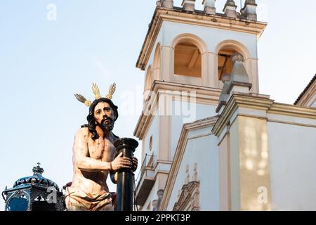 Prozession unseres Vaters Jesus der Demut und Geduld. Heilige Woche in Badajoz Stockfoto