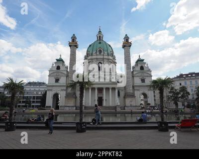 Die Karlskirche-Kirche in Wien Stockfoto