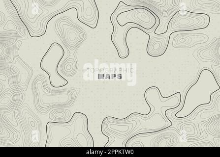 Kontur topografische Karte abstrakter Vektorhintergrund. Lineare topografische Karte, Vektor. Stock Vektor