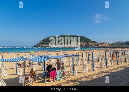 La Concha Strand in der Stadt San Sebastian Stockfoto