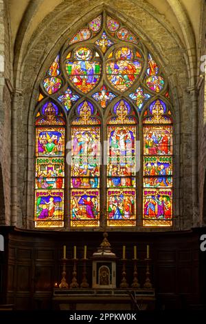 Innere der Kirche Saint-Just in Arbois, Departement Jura, Franche-Comte, Frankreich Stockfoto