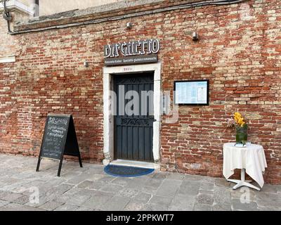 Judeo-römisches Restaurant in Venedig Stockfoto