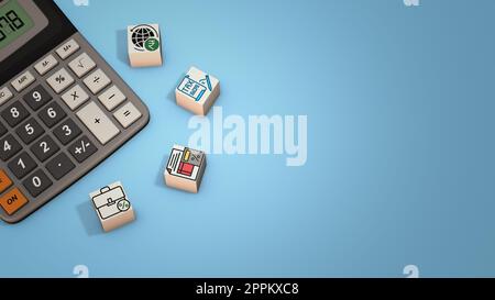 Finanzkonzept mit Symbolhintergrund Stockfoto