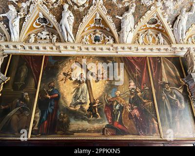 Wand in der Kammer des Dogenpalastes in Venedig Stockfoto