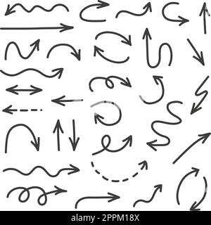 Pfeilsymbole eingestellt. Arrow Kollektion. Einfacher Pfeil, großer Satz. Vektordarstellung Stock Vektor
