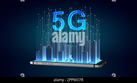 5G-Technologie und Kommunikation Konzept Stockfoto